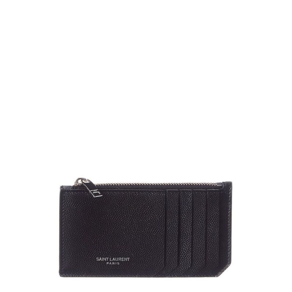 Saint Laurent Leather Card Holder, Black